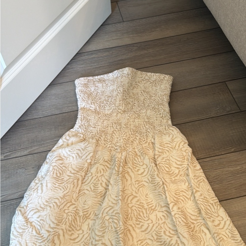 Cream and Tan Dress